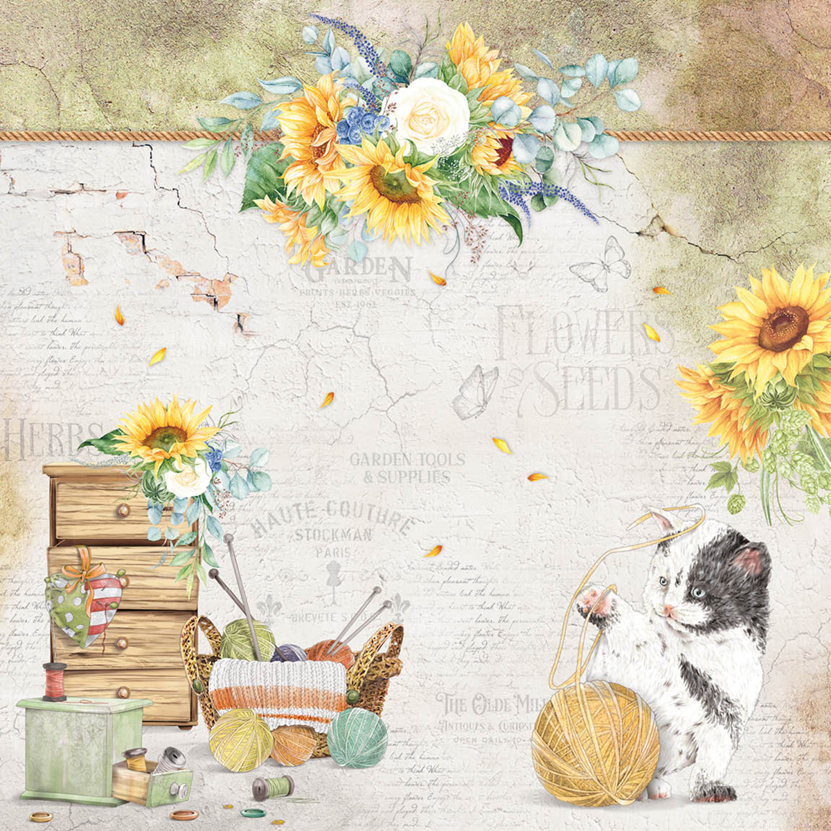 Ciao Bella Paperpad "Farmhouse Garden" 8x8 '' (20,3x20,3 cm)