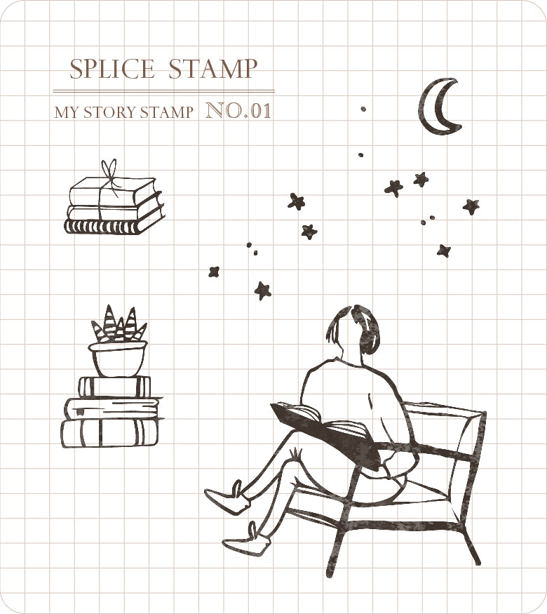Mu Lifestyle Clear Stamps Set "Story Stamp Set 01 - There are stars tonight"