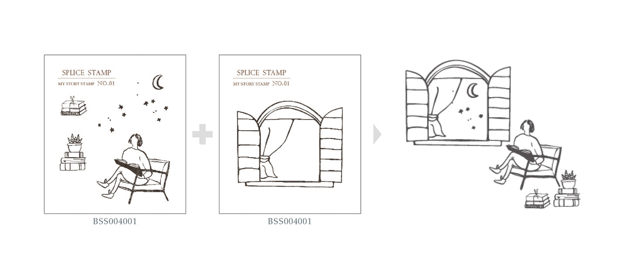 Mu Lifestyle Clear Stamps Set "Story Stamp Set 01 - There are stars tonight"