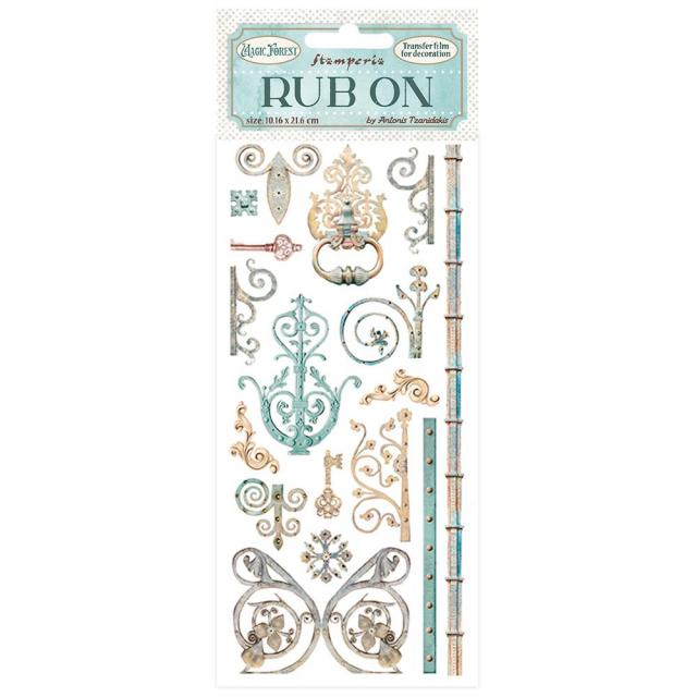Stamperia Rub On Sticker "Magic Forest - Keys and Decorations"