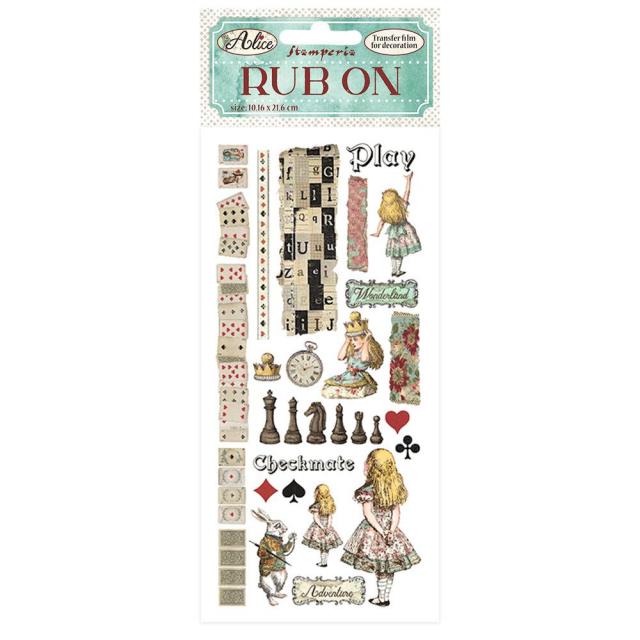 Stamperia Rub On Sticker "Alice - Through the looking glass"