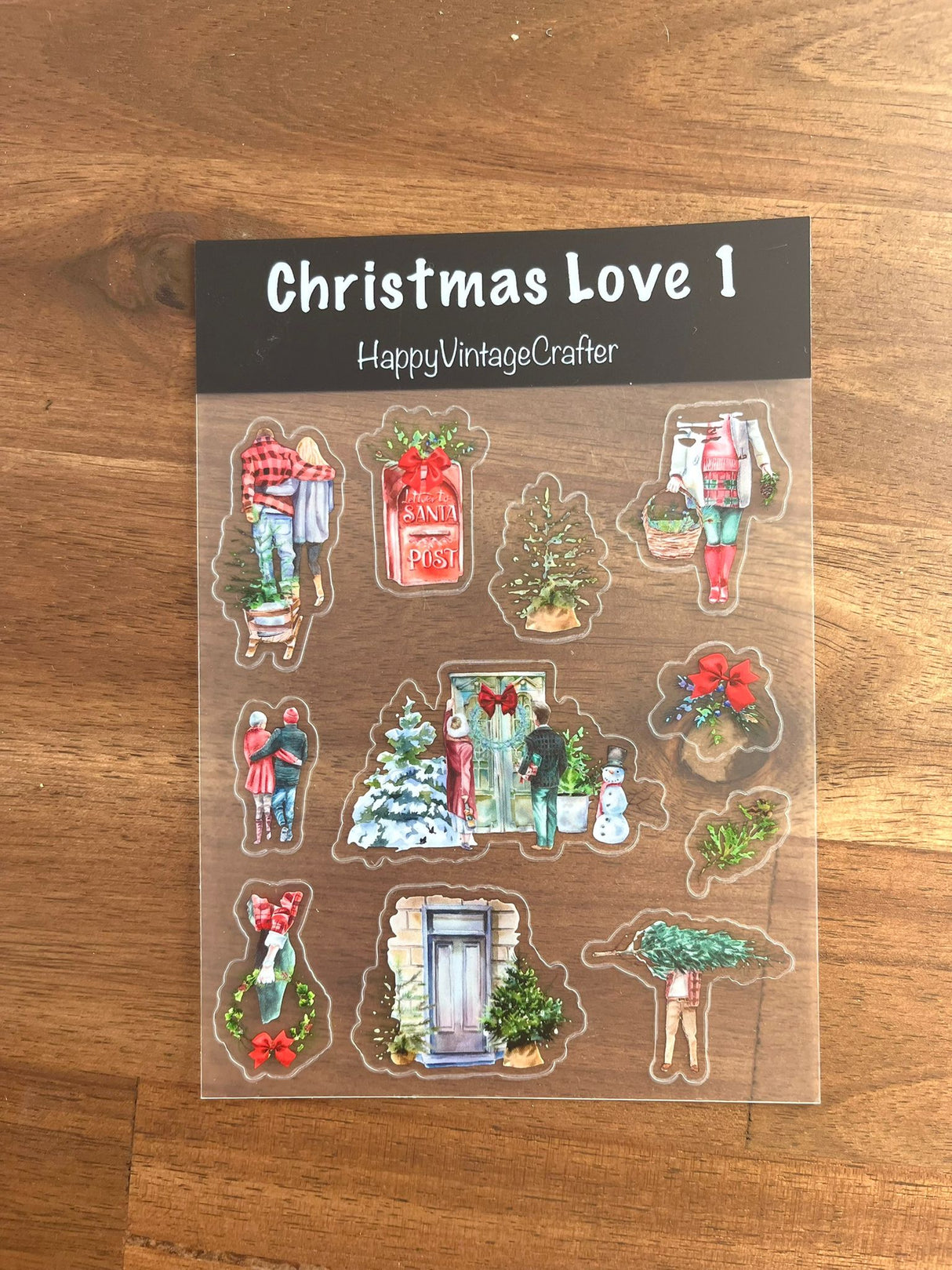 HappyVintageCrafter - Clear Transparent Sticker - Christmas Love 1 & 2