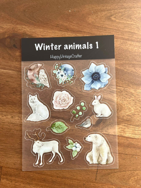 HappyVintageCrafter - Clear Transparent Sticker - Winter Animals 1 & 2