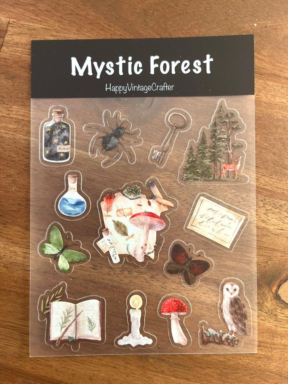 HappyVintageCrafter - clear transparent sticker - Mystic Forest