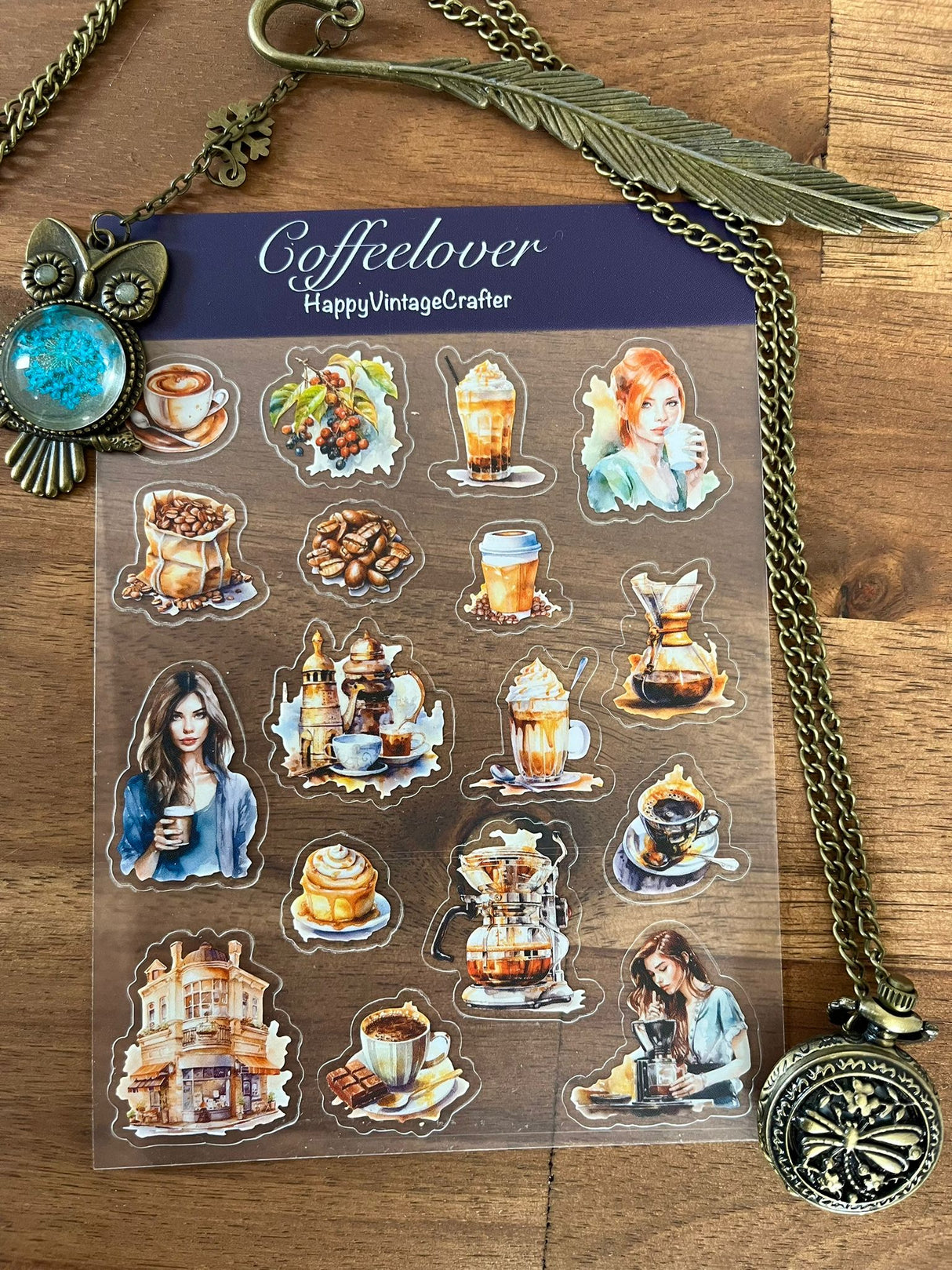 HappyVintageCrafter - Clear Transparent Sticker - Coffee Lover