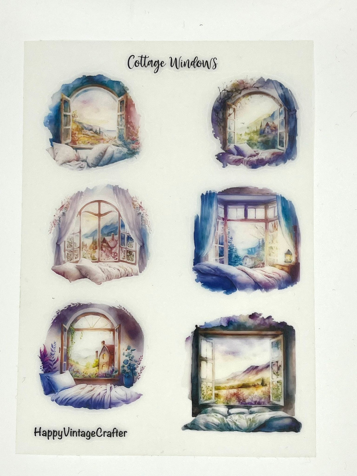 HappyVintageCrafter - Vellum Stickers - Cottage Windows