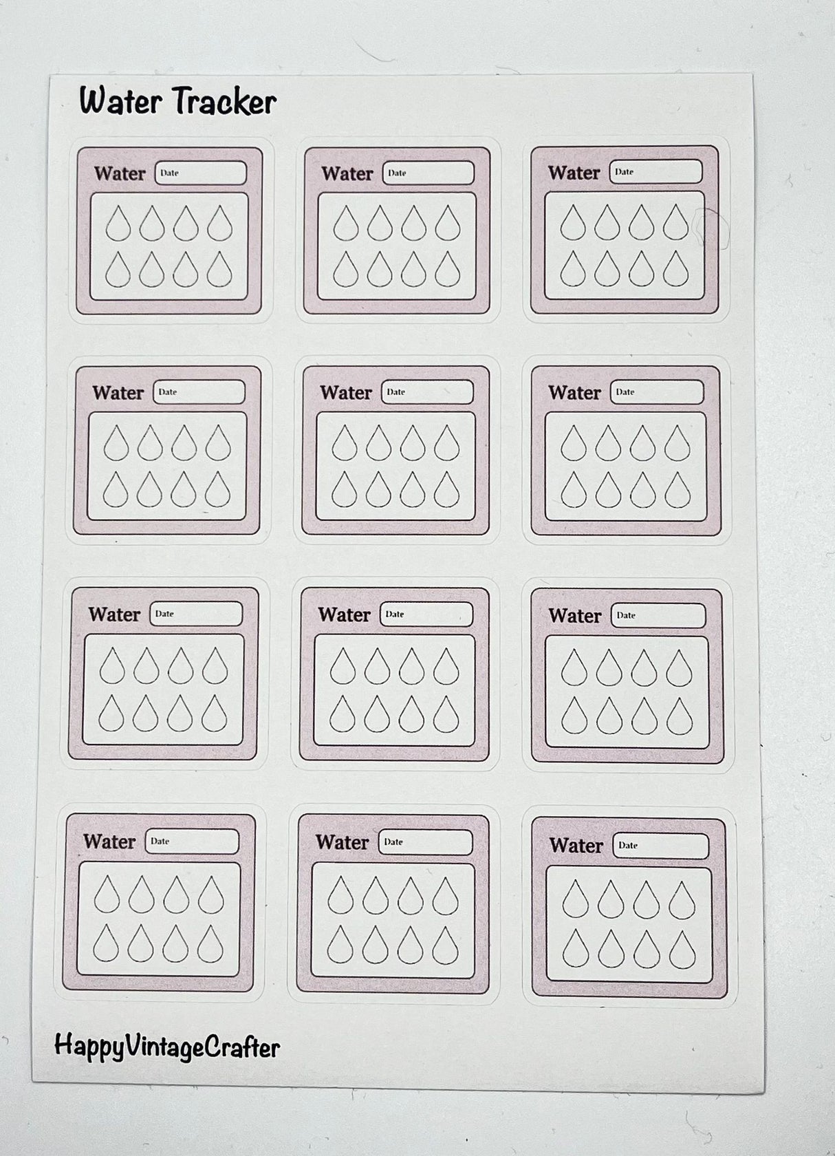 HappyVintageCrafter - Writable Paper Stickers - Tracker - Soft Pink