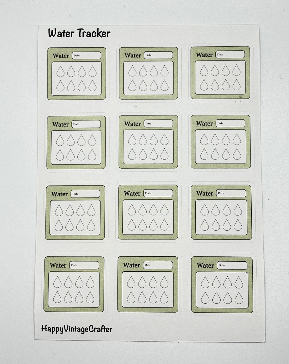 HappyVintageCrafter - Writable Paper Stickers - Tracker - Light Sage
