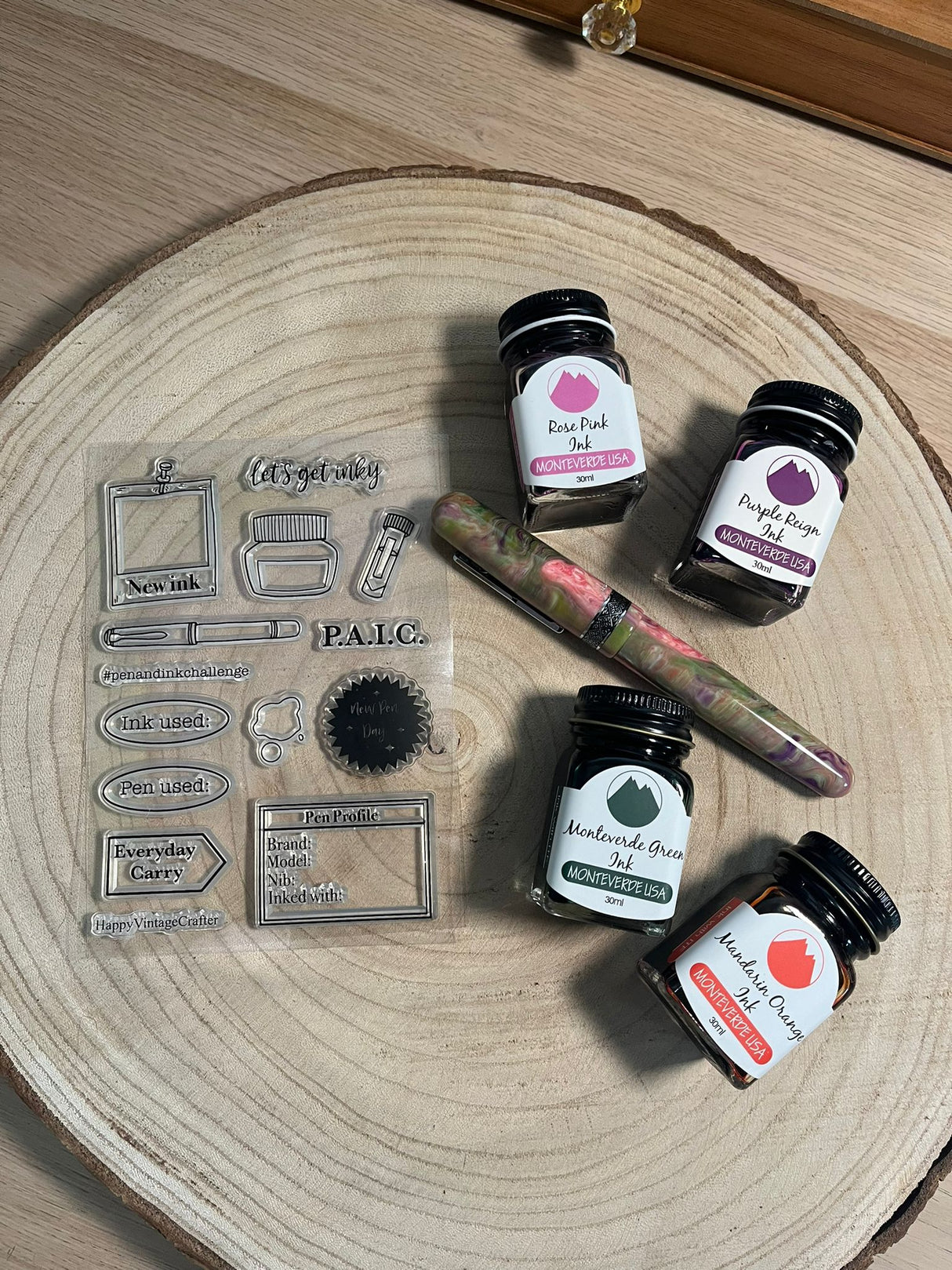 HappyVintageCrafter - Clear Stamp Set - Let's get inky