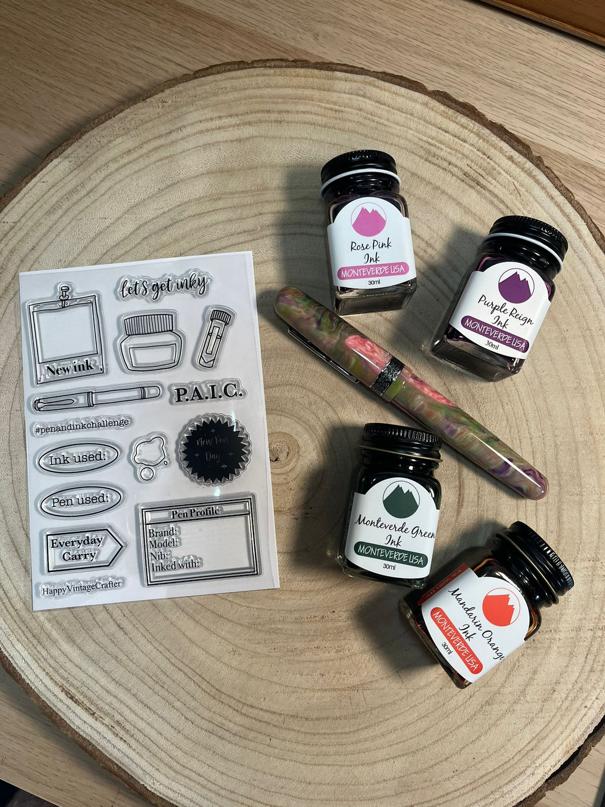 HappyVintageCrafter - Clear Stamp Set - Let's get inky