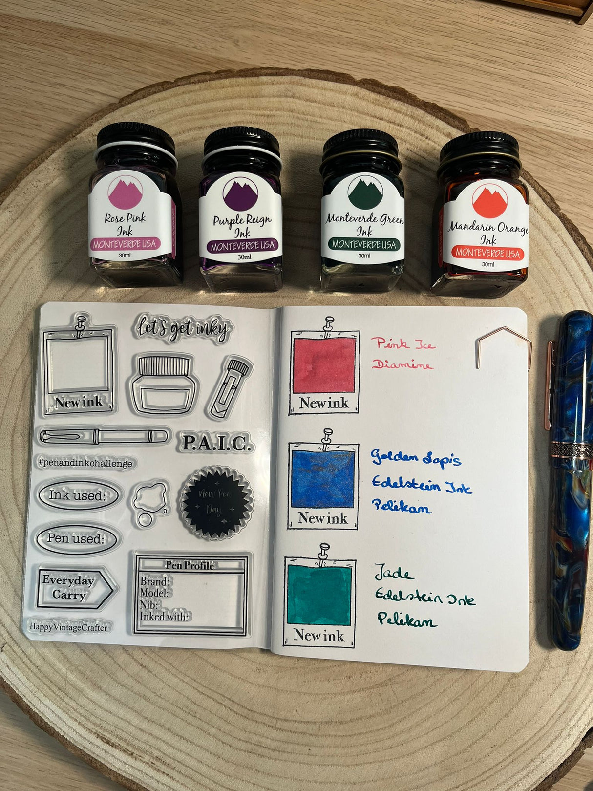 HappyVintageCrafter - Clear Stamp Set - Let's get inky