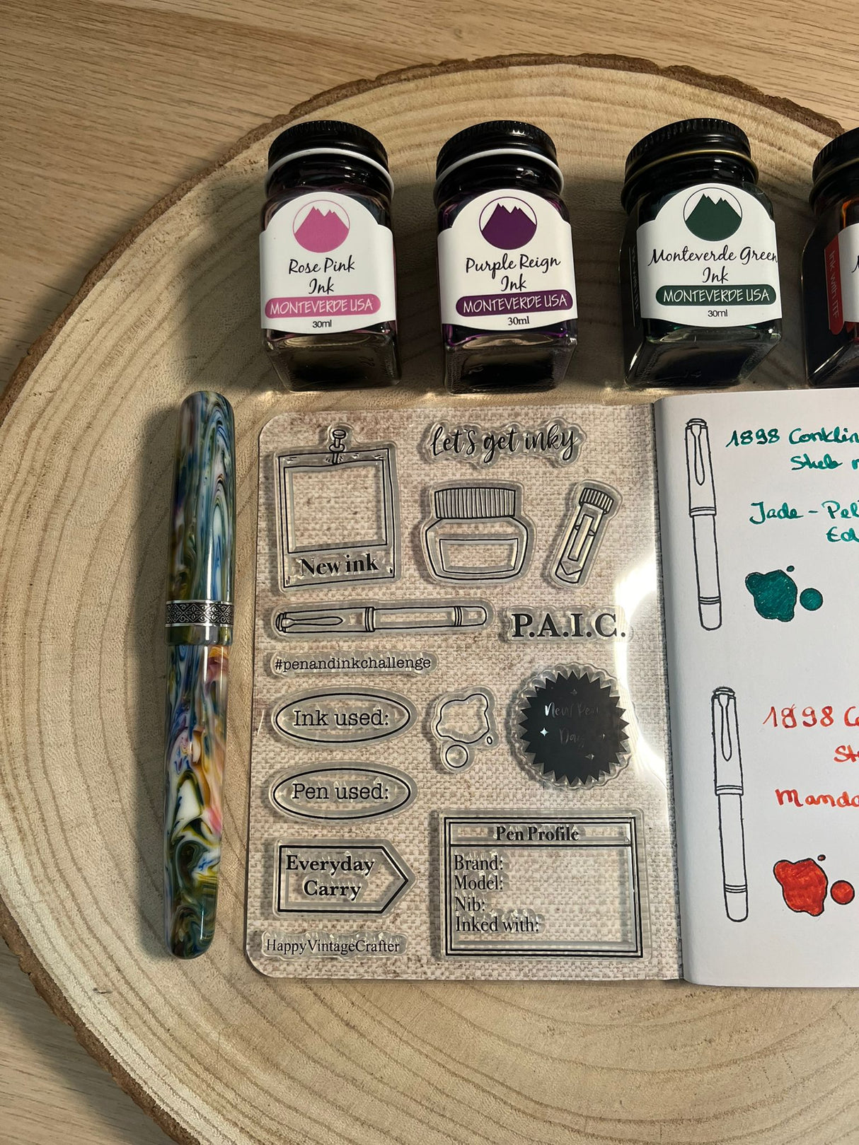 HappyVintageCrafter - Clear Stamp Set - Let's get inky