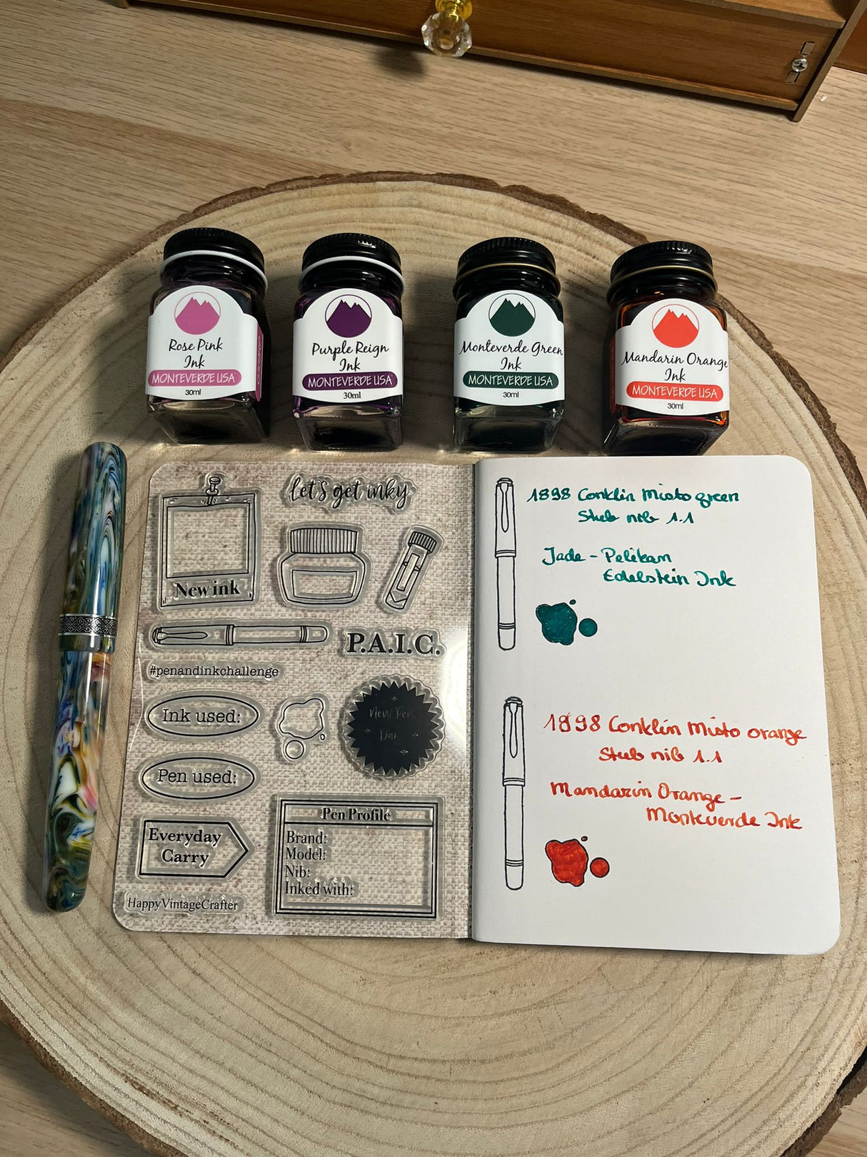 HappyVintageCrafter - Clear Stamp Set - Let's get inky