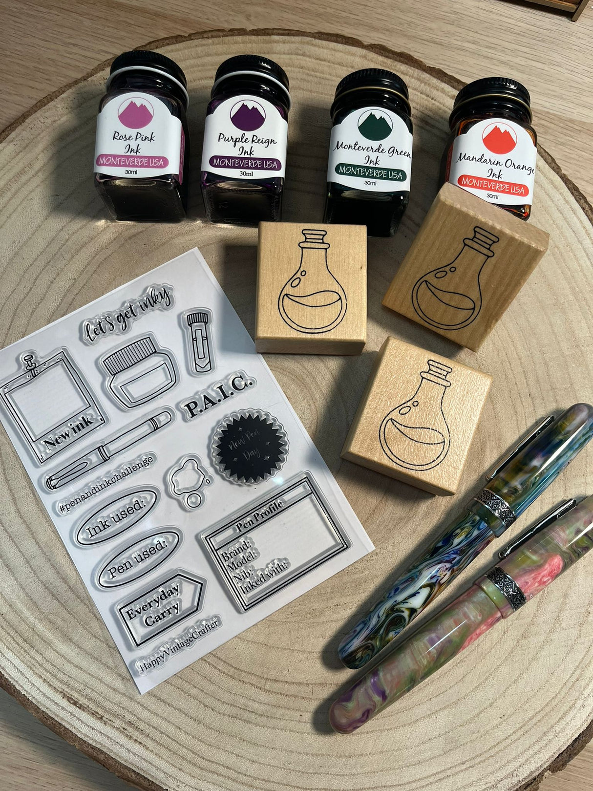 HappyVintageCrafter - Clear Stamp Set - Let's get inky