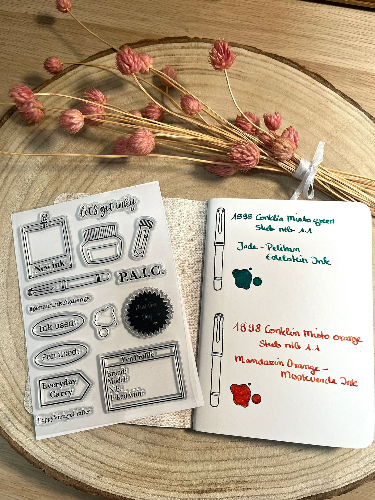 HappyVintageCrafter - Clear Stamp Set - Let's get inky