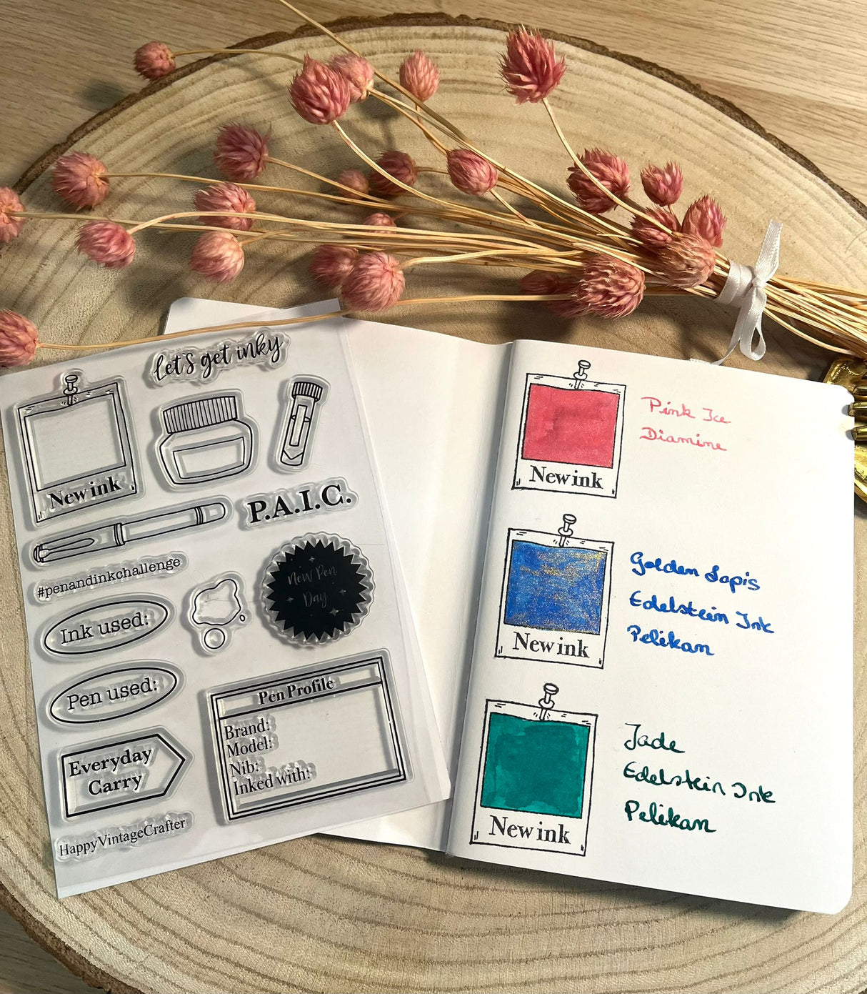 HappyVintageCrafter - Clear Stamp Set - Let's get inky