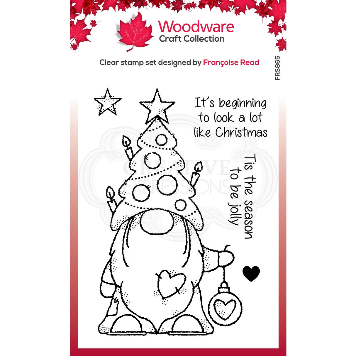 Woodware • Clear singles stempel Christmas - Tree gnome