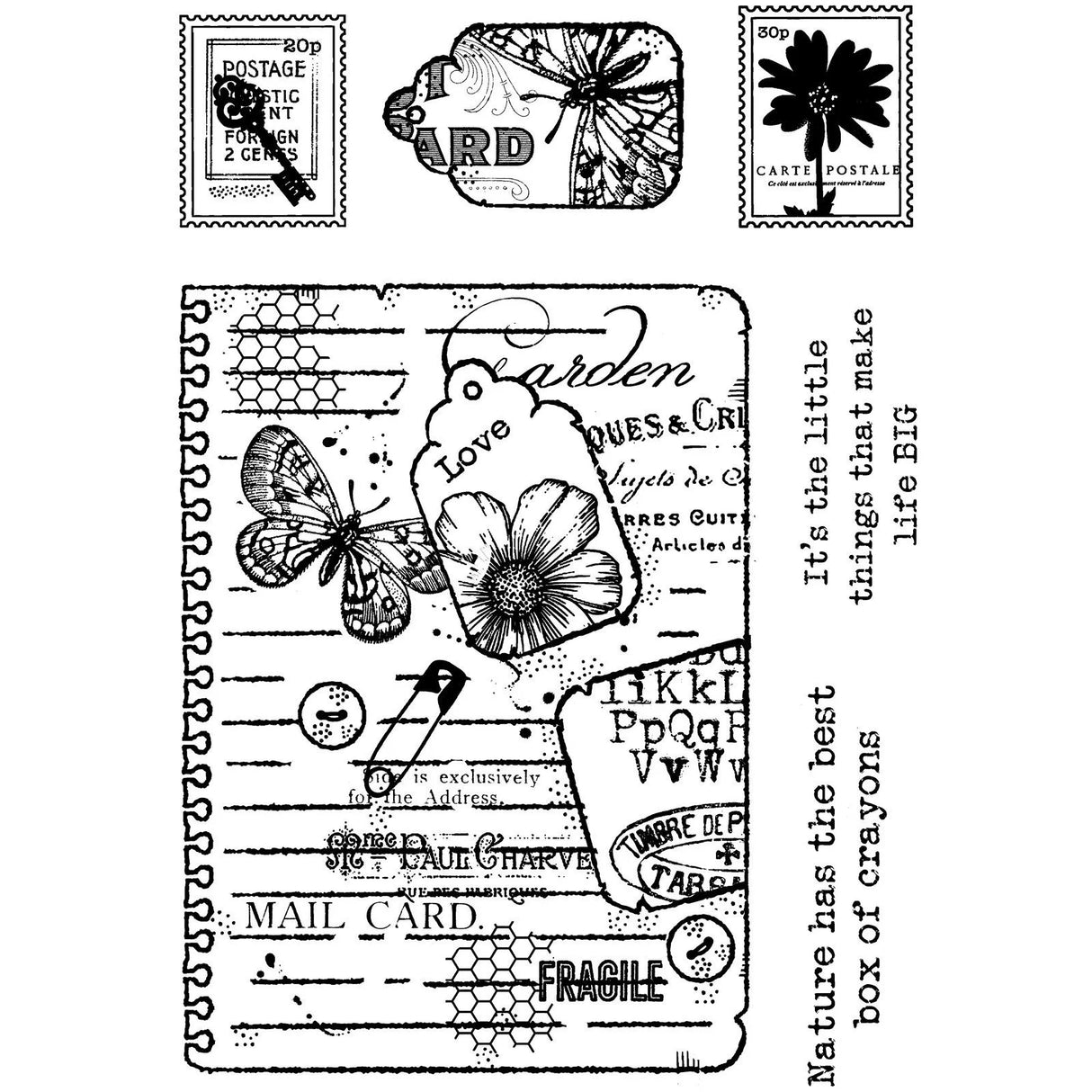 Woodware • Clear singles stempel Set - Garden Journal