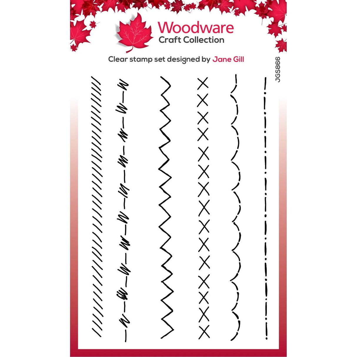 Woodware • Clear singles stempel Set - Doodle Stitches