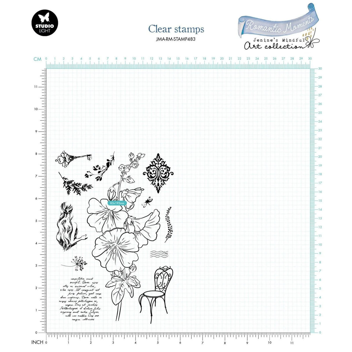 Studio Light • Romantic Moments Silikonstempel Hollyhock