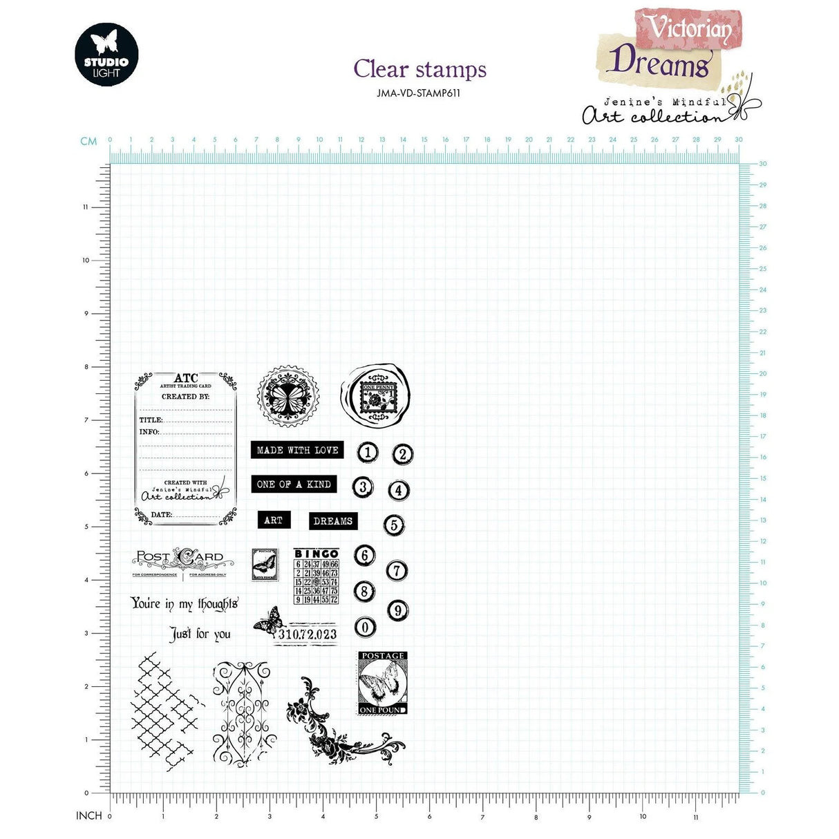 Studio Light Clear Stamp • Victorian Dreams Atc Embellishments