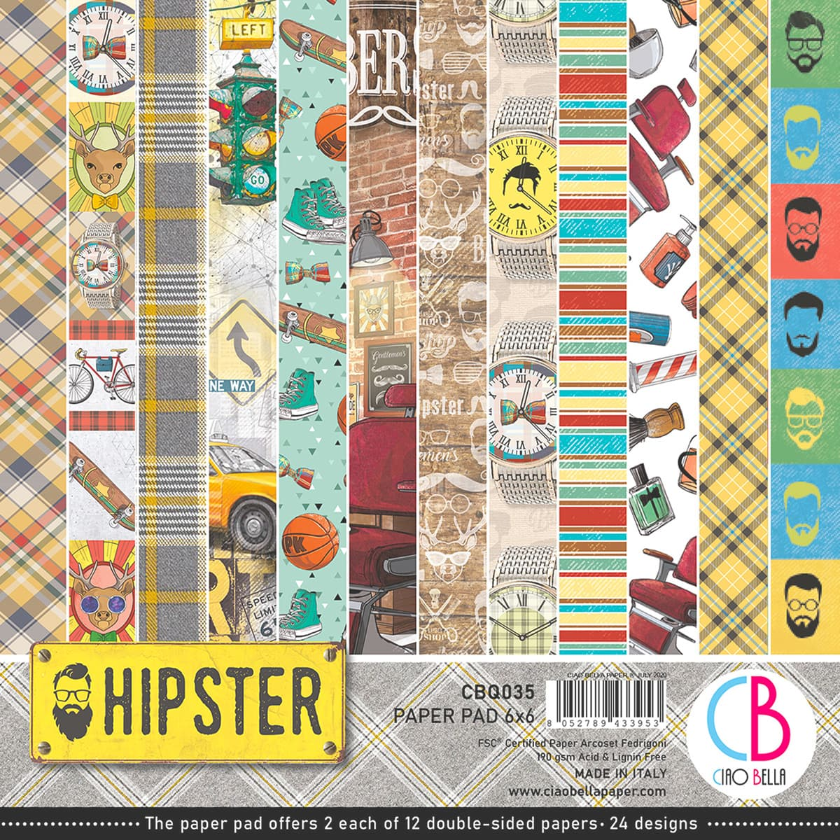 Ciao Bella Paper Pad "Hipster" 6x6 '' (15x15 cm)