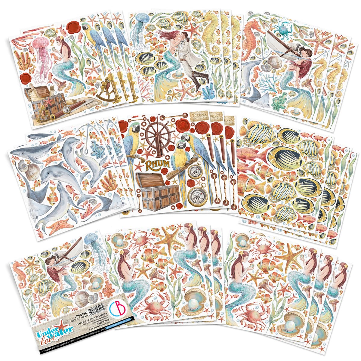 Ciao Bella Paper Pad "Underwater Love" 6x6 '' (15x15 cm)