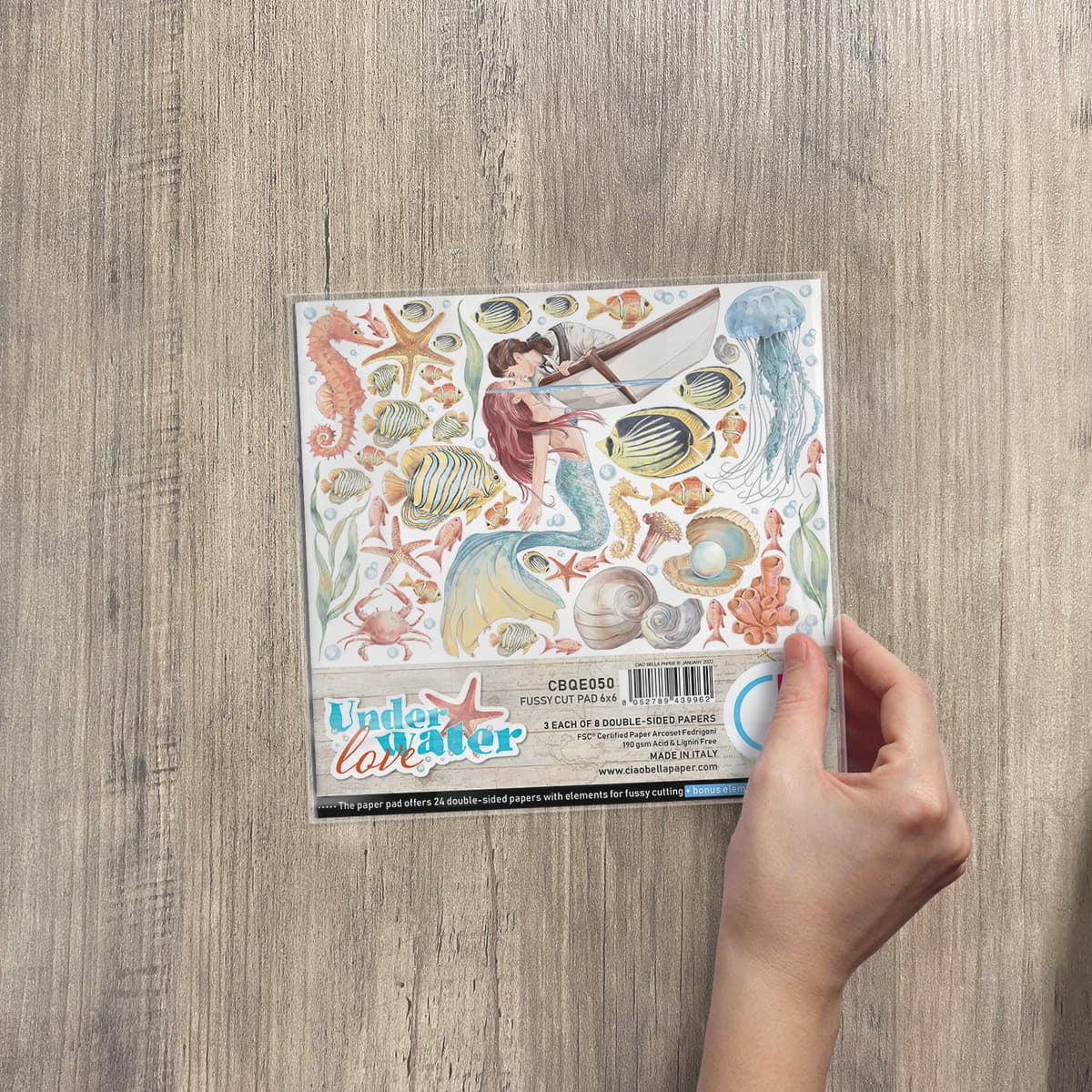 Ciao Bella Paper Pad "Underwater Love" 6x6 '' (15x15 cm)