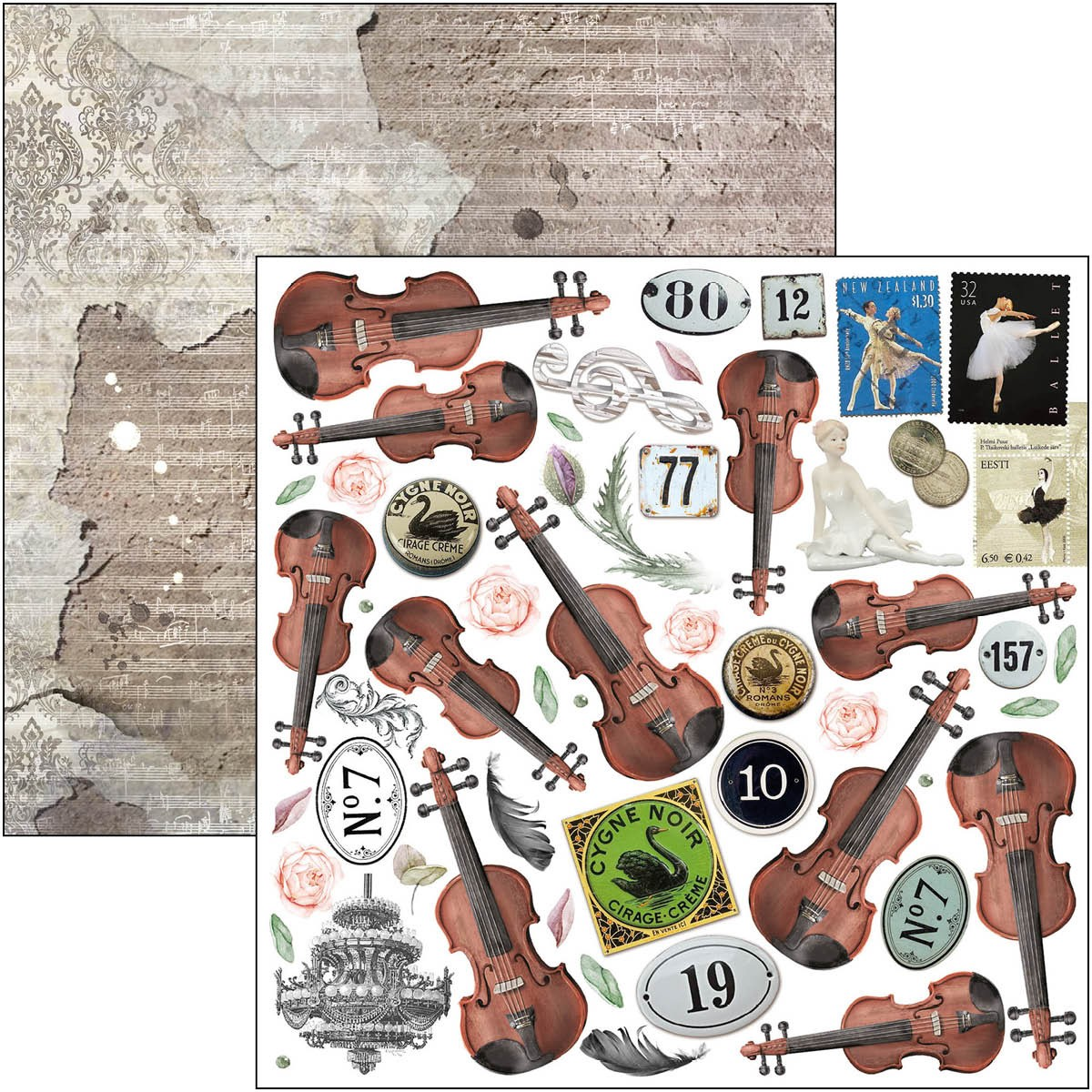 Ciao Bella Paper Pad "Le Cygne Noir" 6x6 '' (15x15 cm)