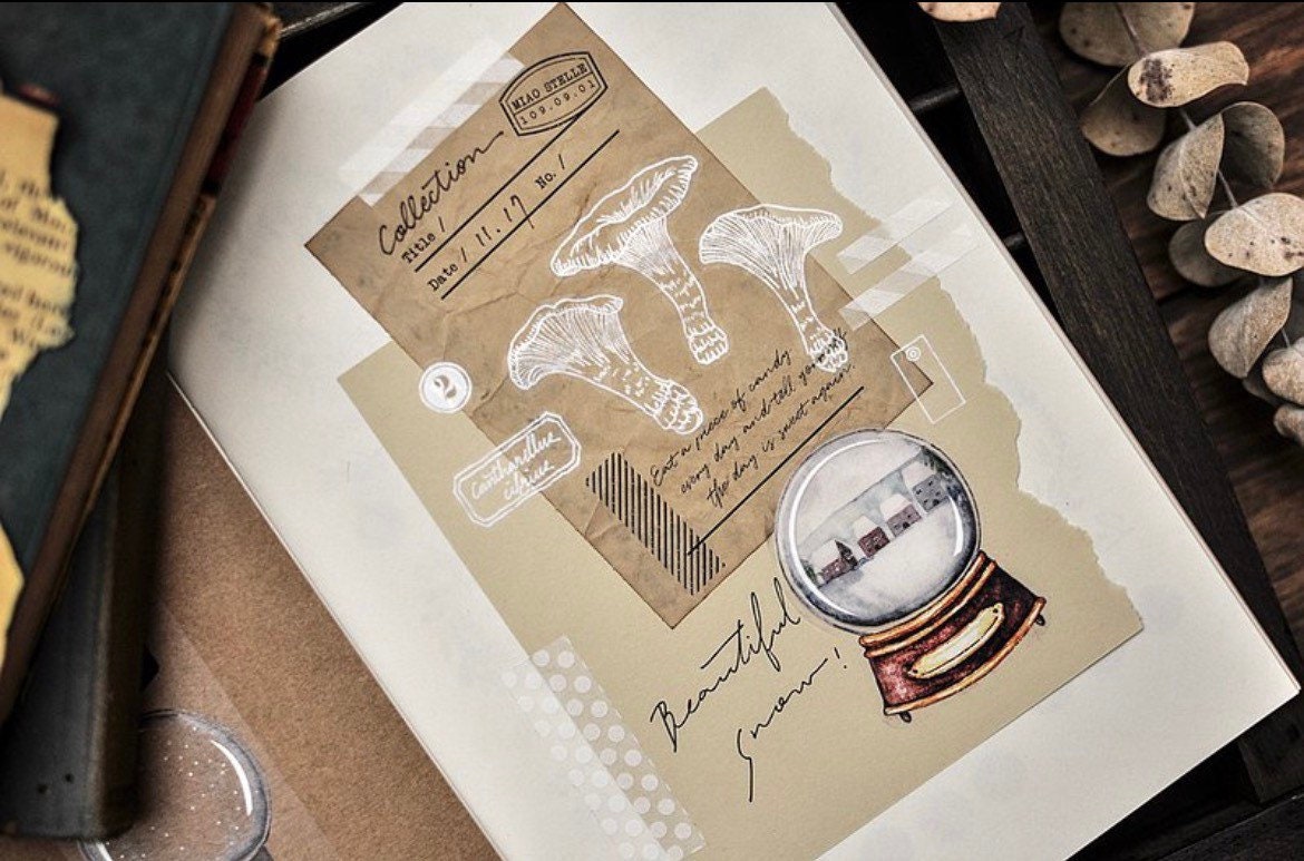 MiaoStelle Washitape "Mushroom Illustration White"