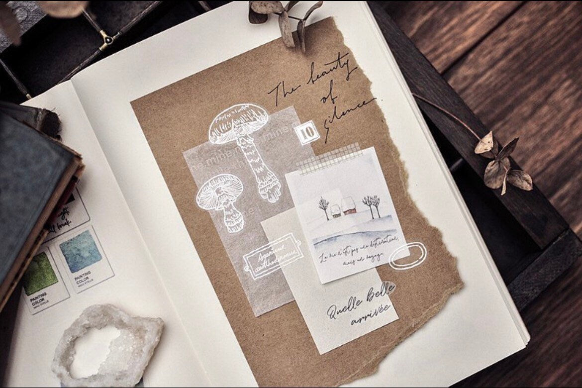 MiaoStelle Washitape "Mushroom Illustration White"