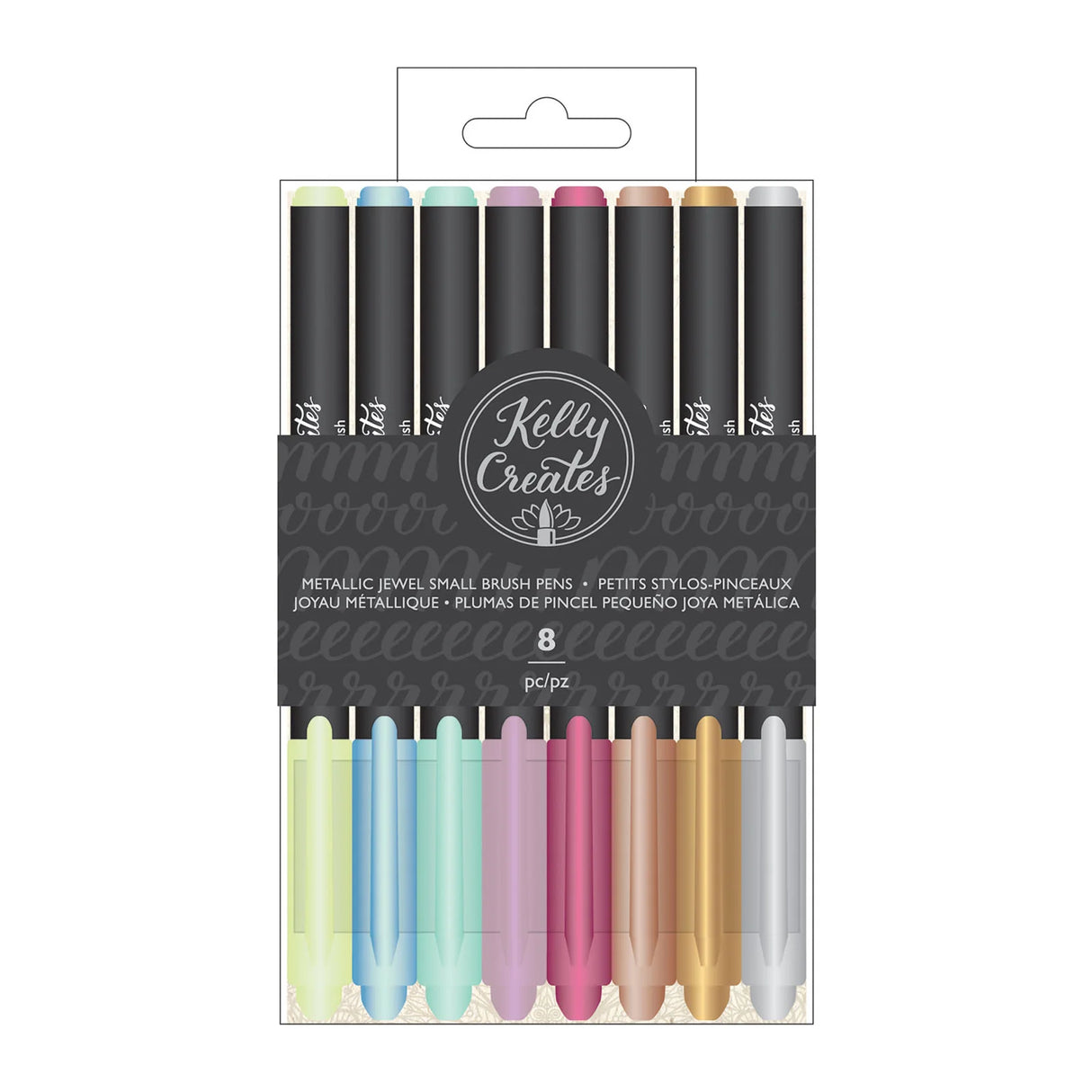 Kelly Creates • Pen small brush metallic jewel 8pcs