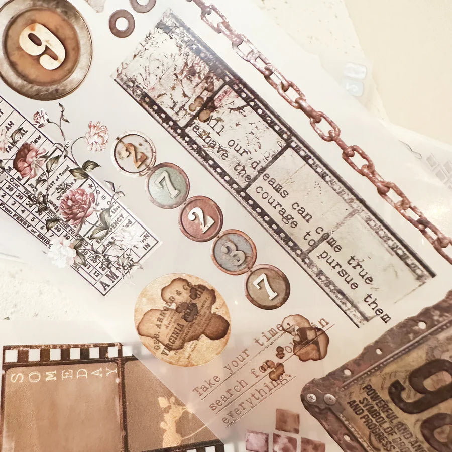 JOURNAL PAGES “VINTAGE EPHEMERA ” WASHI TAPE & PET TAPE