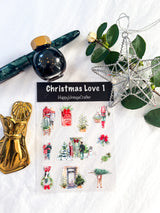 HappyVintageCrafter - Clear Transparent Sticker - Christmas Love 1 & 2