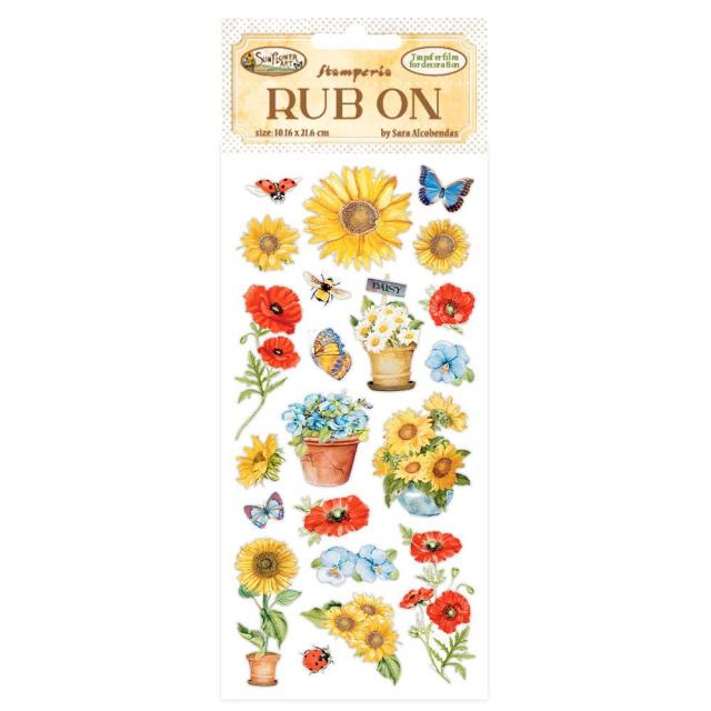 Stamperia Rub On Sticker "Sunflower Art - Poppies"