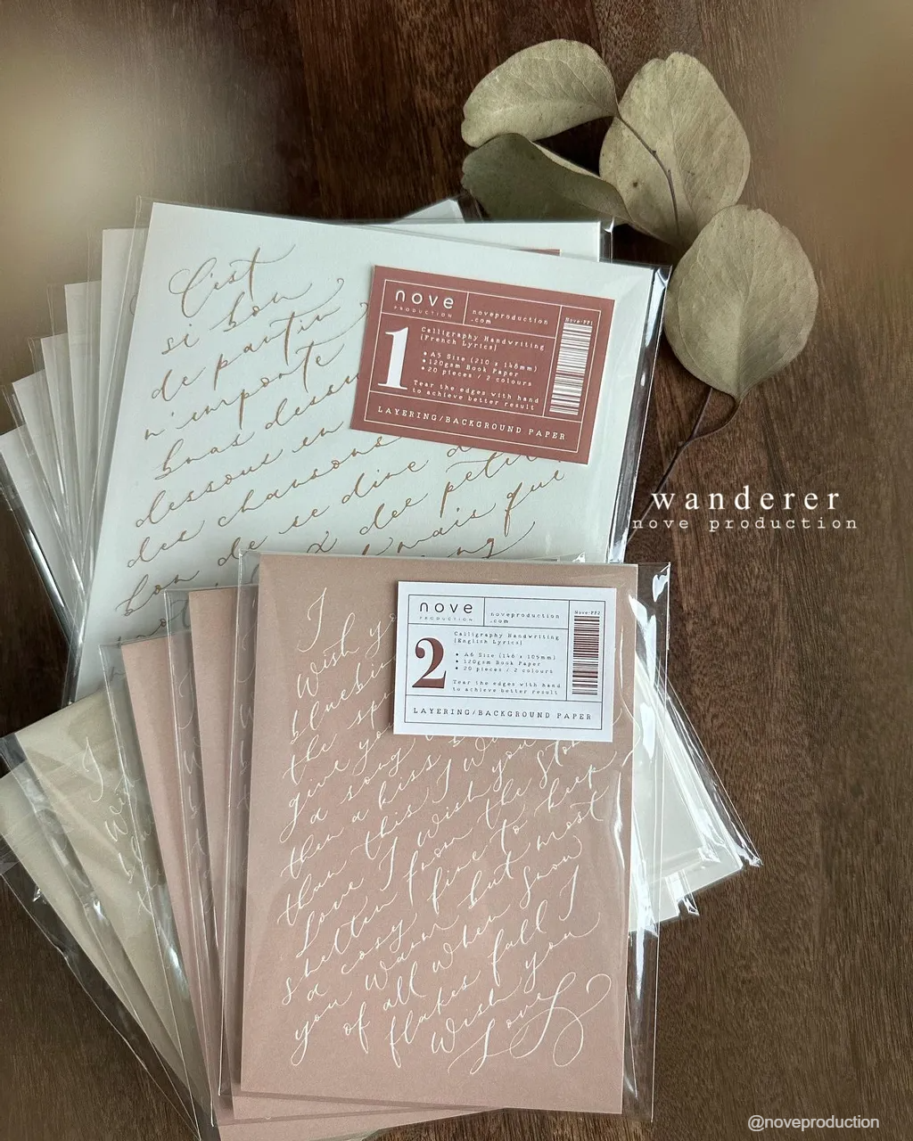 Nove - Calligraphy Layering/Background Paper Pack