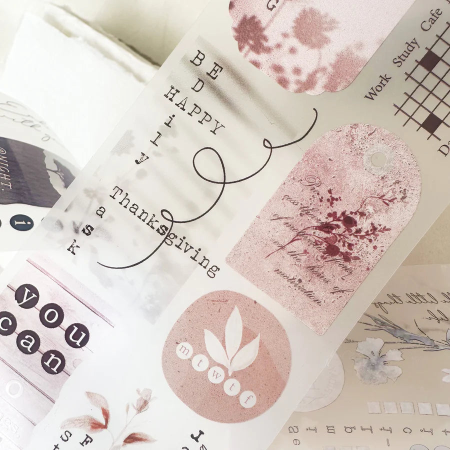 JOURNAL PAGES “TO BE CONTINOUS” DIE CUT WASHI TAPE, WASHI TAPE & PET TAPE