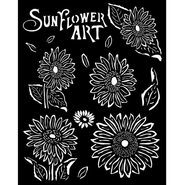 Stamperia Thick Stencil "Sunflower Art - Sunflowers"