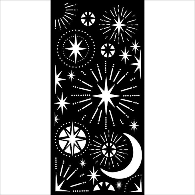 Stamperia Thick Stencil "Christmas Stars and Moon"