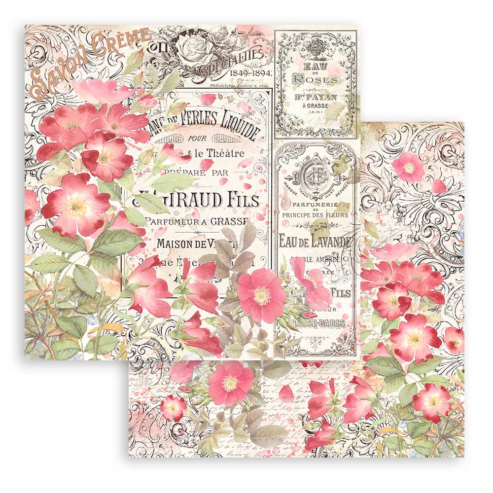 Stamperia Paperpad - Rose parfum 8"x 8"