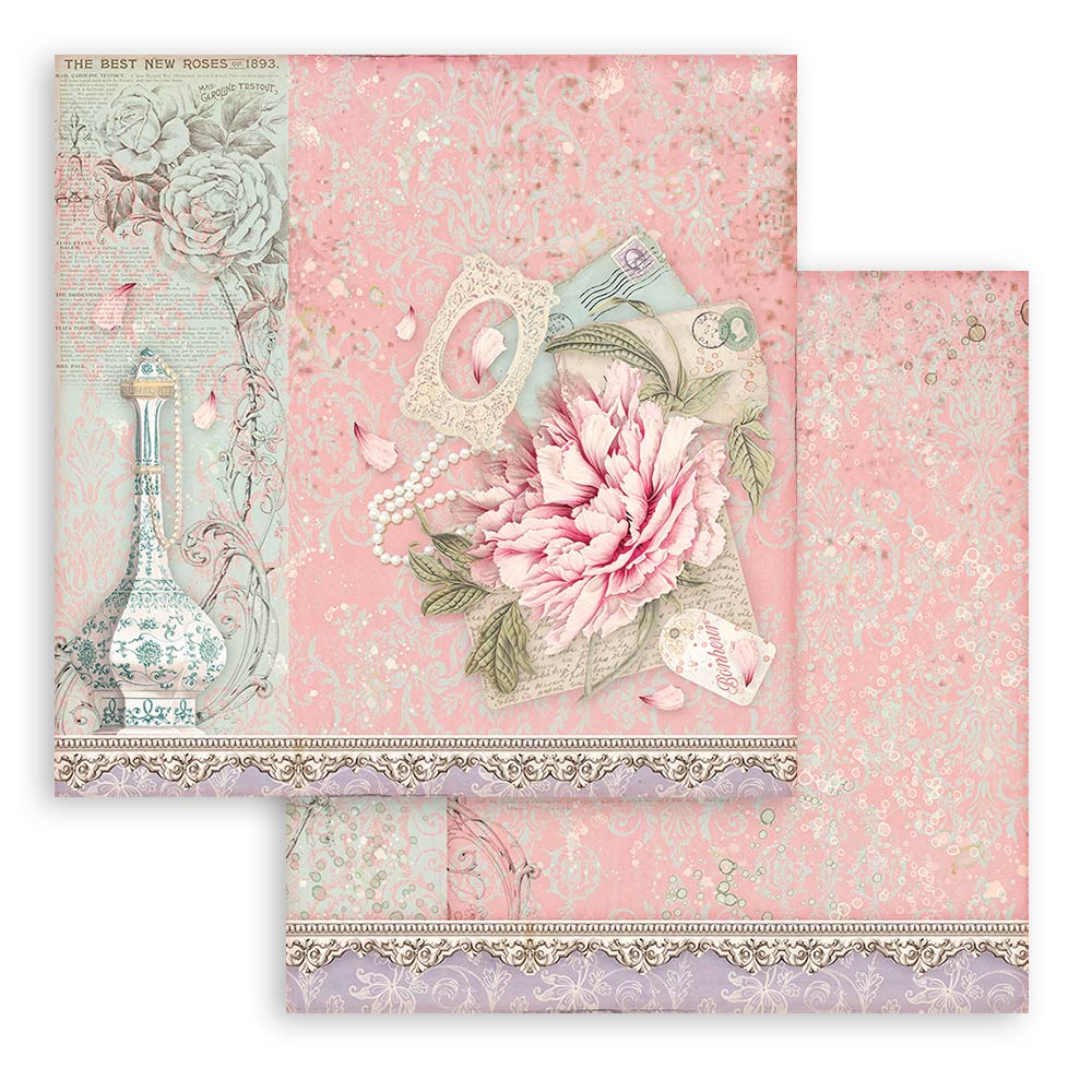 Stamperia Paperpad - Rose parfum 8"x 8"