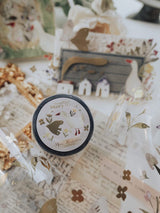 Meow Illustration - Woodland story Glossy PET tape with Matte Gold