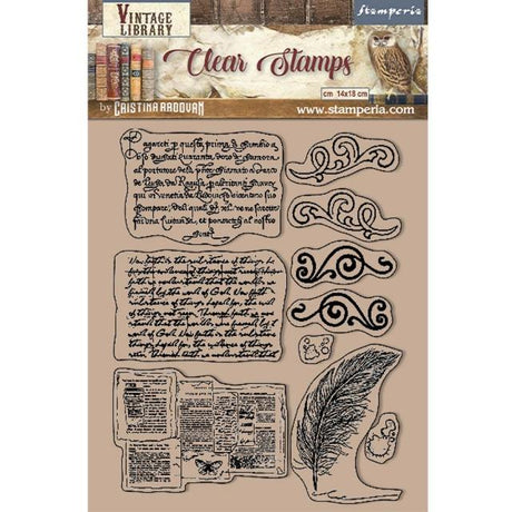 Stamperia Acrylic Stamps "Vintage Library-Calligraphy"