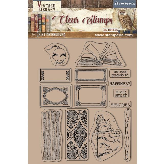 Stamperia Acrylic Stamps "Vintage Library-Labels"