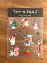 HappyVintageCrafter - Clear Transparent Sticker - Christmas Love 1 & 2