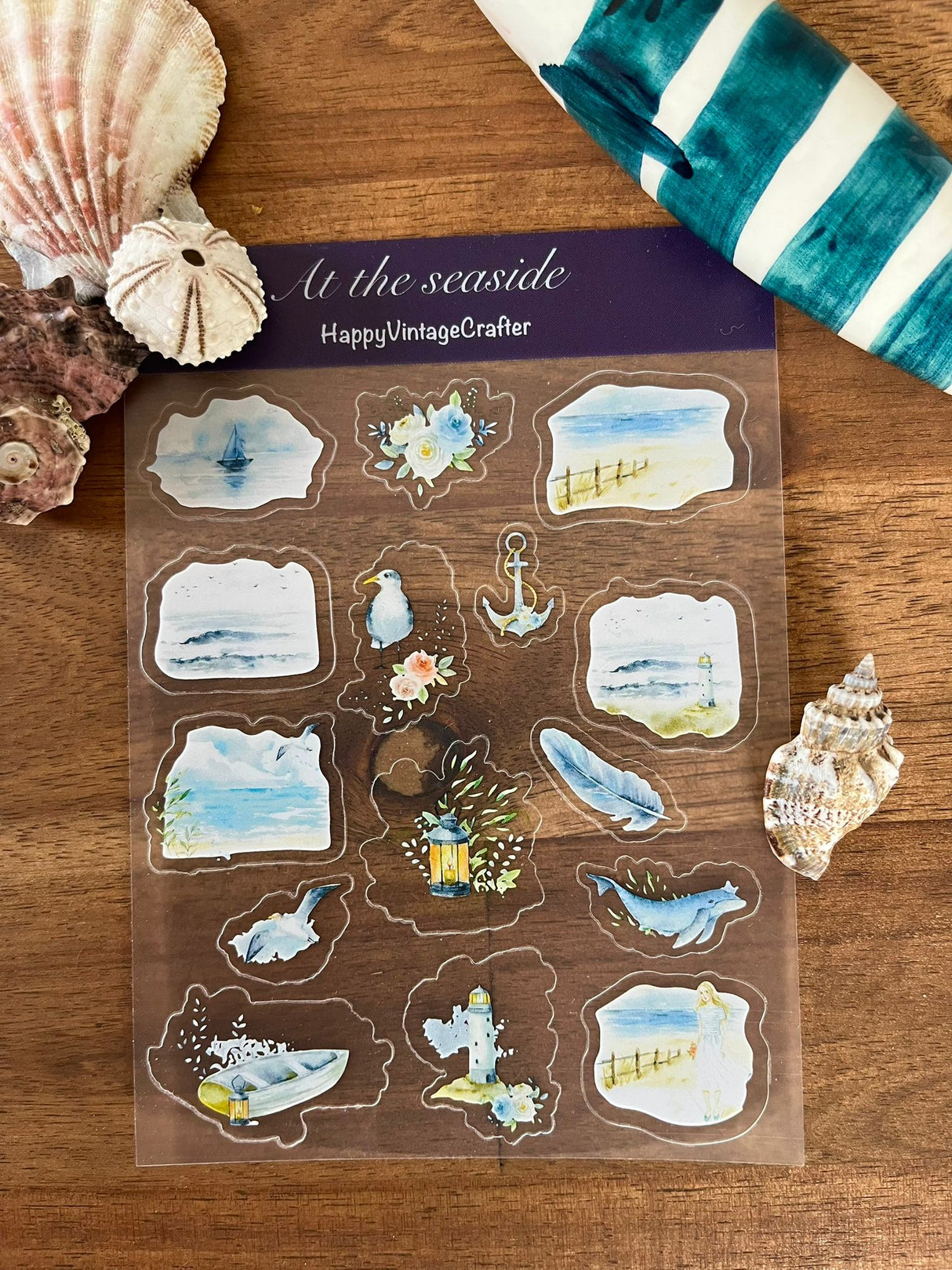 HappyVintageCrafter - Clear Transparent Sticker - At The Seaside