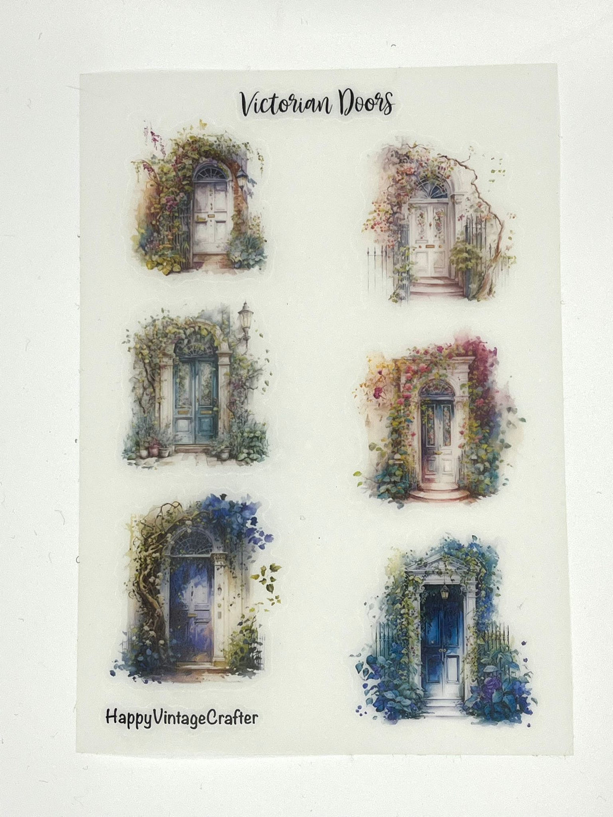 HappyVintageCrafter - Vellum Stickers - Victorian Doors