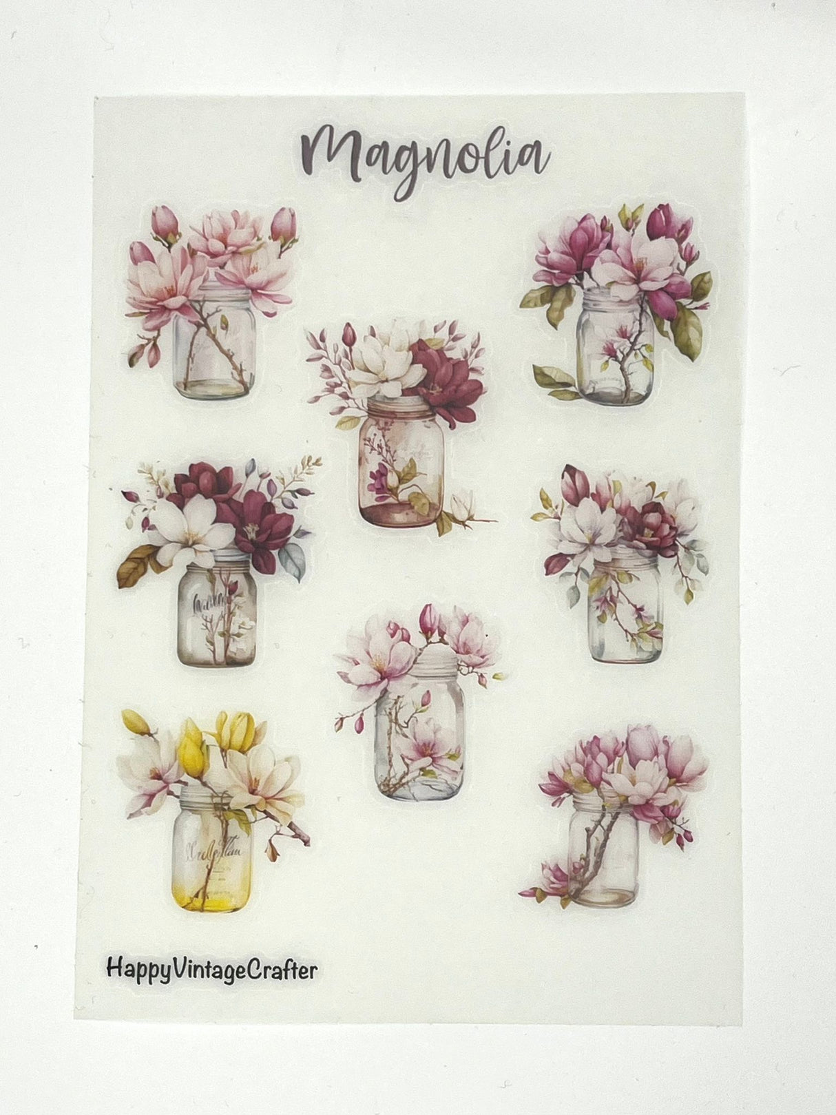 HappyVintageCrafter - Vellum Stickers - Magnolia