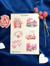 HappyVintageCrafter - Vellum Stickers - Sakura Blossom