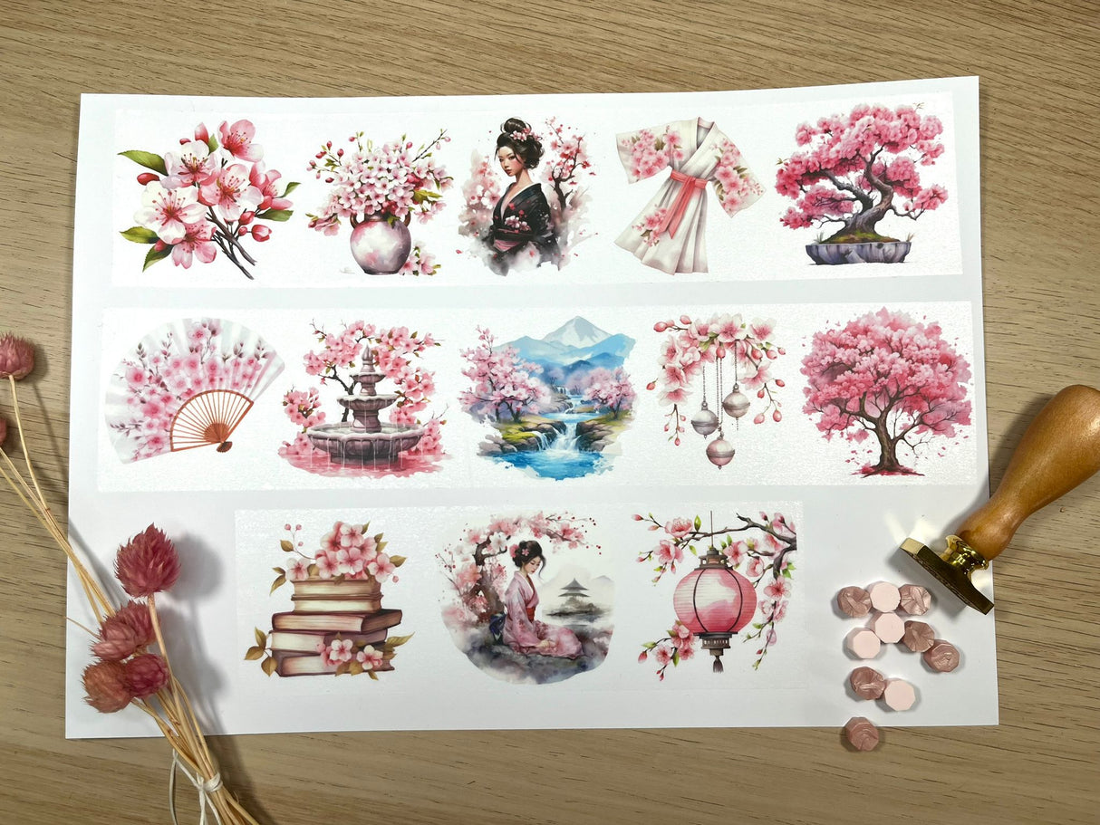 HappyVintageCrafter - Matte PET Tape - Sakura Blossom